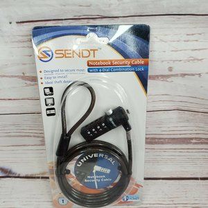 New Sendt Notebook Security Cable With 4-Dial Combination Lock Black